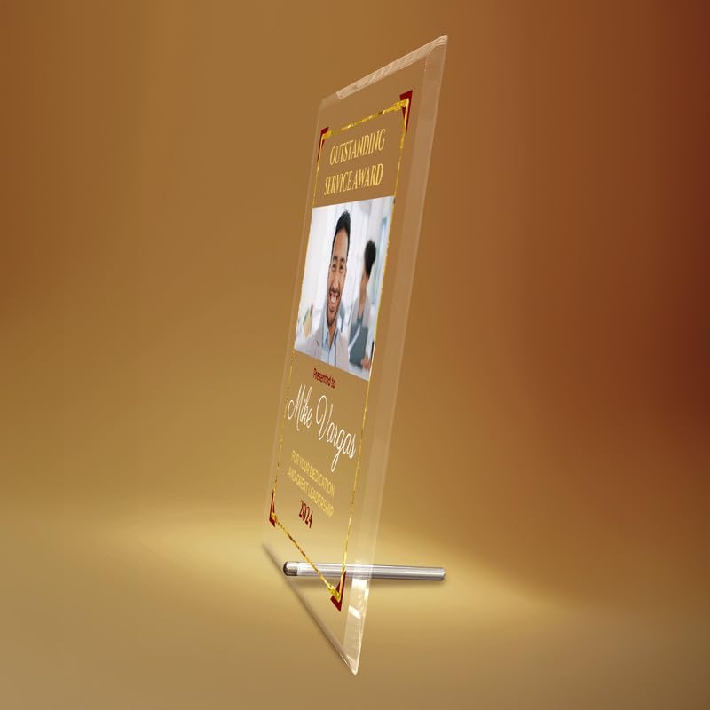 Basic Fundamentals 8"x10" Personalized Glass Plaque for Awards and Trophies, Custom Award Plaque for Employee of the Month, Retirement, Leadership and Appreciation Gifts (Design 2) - Image 4